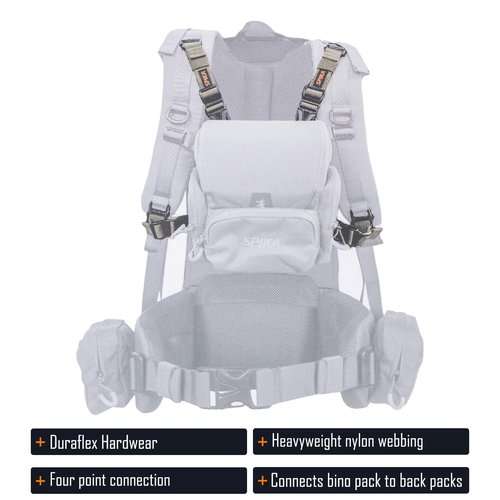 SPIKA Backpack Buckle Connect with Chest Pack,Pack Strap with Snap,Suitable Hunting Backpack with Binocular Harness Chest Pack