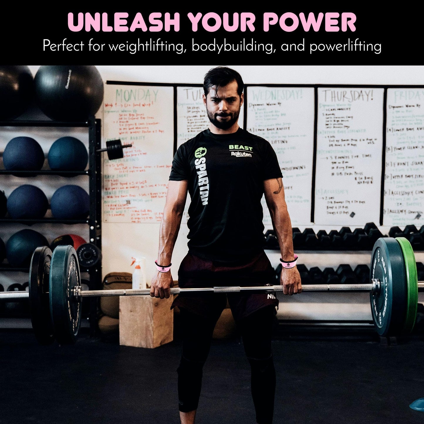 GainsGrove Lifting Wrist strap gym Wrist Support Wraps - Essential Gym Accessories for Powerlifting, Bodybuilding, and Strength Training (Black)