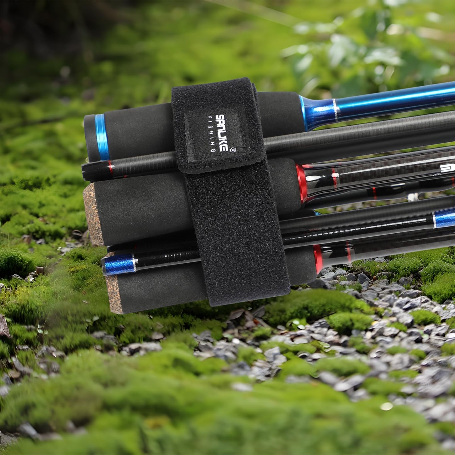 9 Pcs Fishing Rod Tip Covers Set Fishing Rod Wrap Strap Rubber Fishing Rod Fixed Ball Expandable Neoprene Fishing Pole Sleeve Cover Stretchy Fishing Straps Tackle Ties 5Hole Fishing Rod Bundler Holder