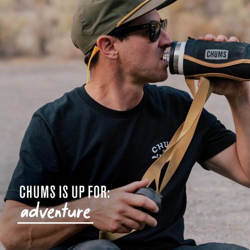 Chums Fjord Bottle Elastic Sling Bag – Adjustable Nylon and Polyester Tactical Tote for Water Bottles and Flasks (Fireside)