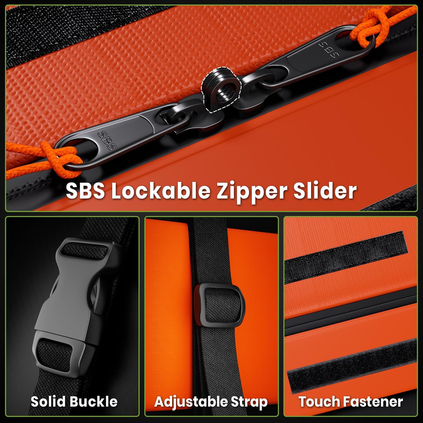 APTY 21 Cubic Feet Car Rooftop Cargo Bag Carrier, Soft Roof Top Luggage Bag for All Vechicles with/Without Rack - with Waterproof Zip, Anti-Slip Mat, Luggage Lock, Storage Bag, Door Hooks, Orange