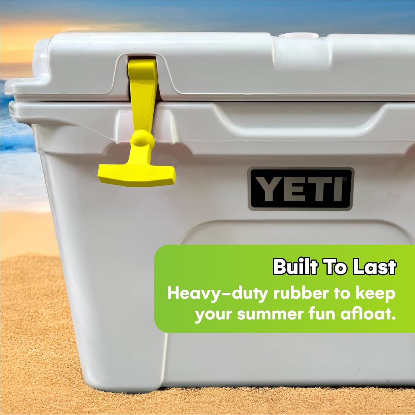 Beast Cooler Accessories 2-Pack Replacement Lid Latches for Yeti and RTIC - Black Rubber, Cooler Latches Replacement for Yeti, RTIC, and More - Hard Handle Grips, 20 Inches