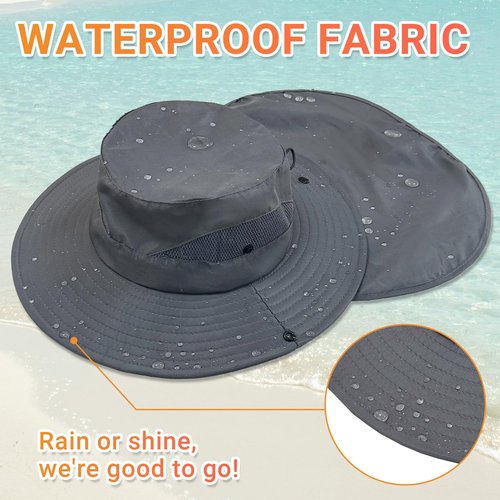 NPQQUAN Sun Hats for Men Women with Neck Flap UPF 50+ UV Protection Wide Brim Bucket Hat Safari Hiking Fishing Hats Darkgray（Neck Flap）