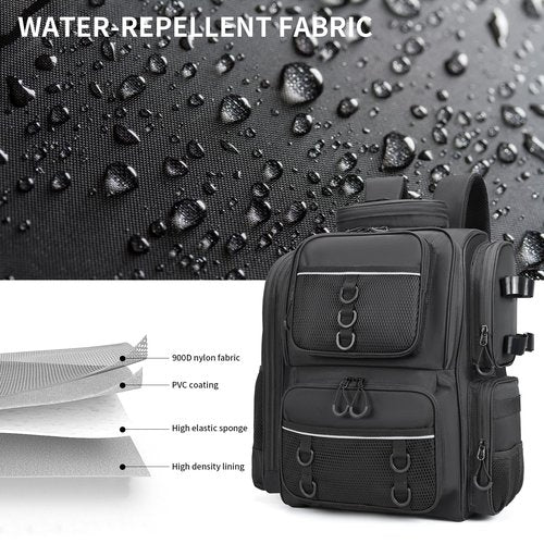 WANOON 42L Fishing Backpack with Rod Holders. Large Ttackle Bag Strong Materials