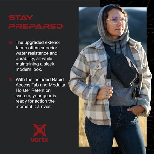 Vertx Everyday Fanny Pack 2.0, CCW Tactical Concealed Carry Waist Bag for Men and Women, Travel, Work, Outdoor, EDC Gear, It's Black - One Size
