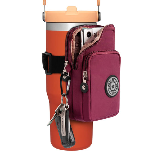 Adjustable Water Bottle Pouch with Phone Holder and Key Holder - All-in-One Gym Accessory for Convenient Storage of Your Essentials