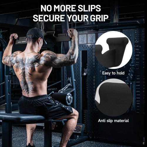 MOST GRIP LAT Pull Down Bar with 6 Ergonomic Handles, Neutral Grip LAT Pulldown Attachments for Whole Back Training, Wide Grip LAT Pulldown Bars for Home Gym Cable