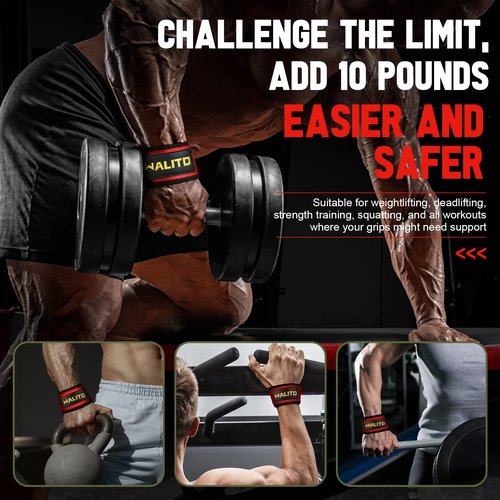 Gym Weight Lifting Straps - 24" Wrist Wraps Wrist Straps for Weightlifting Men & Women, Deadlift Straps Accessories with Thick Protection Pad for Strength Training Equipment, Powerlifting