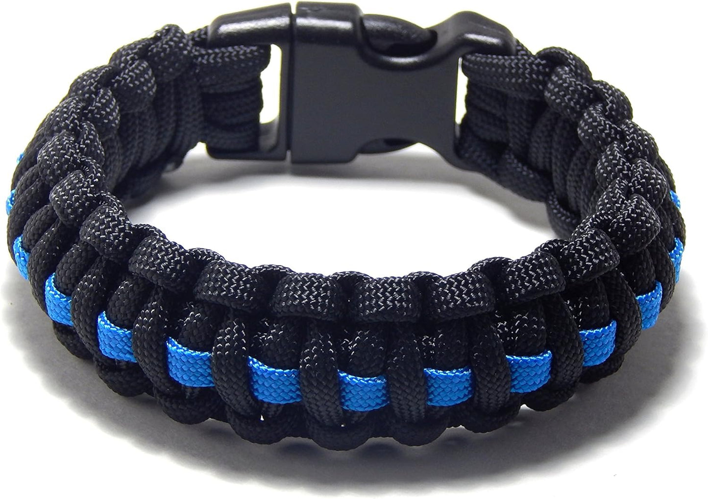 Paracord Survival Bracelet Black Thin Blue Line Police Tactical Paracord