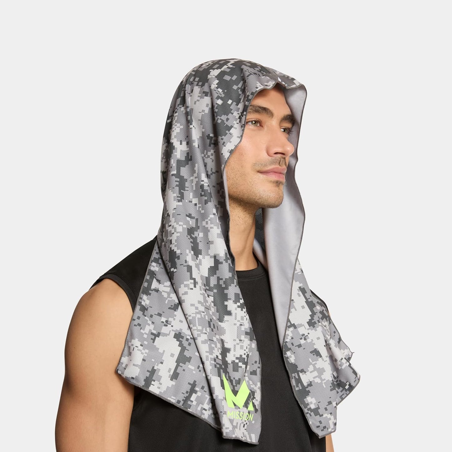 MISSION Cooling Hoodie Towel- Hood Towel, Evaporative Cool Technology, Cools Instantly When Wet, UPF 50 Sun Protection, Contours Your Head to Stay in Place, Great for Sports, Fitness, Gym