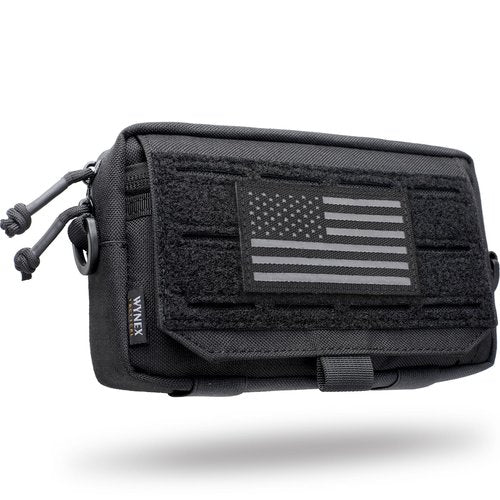 WYNEX Tactical Molle Admin Pouch,Tactical EDC Bag Utility Laser Cut EDC Tool Pouch Bag Annexes with American Flag