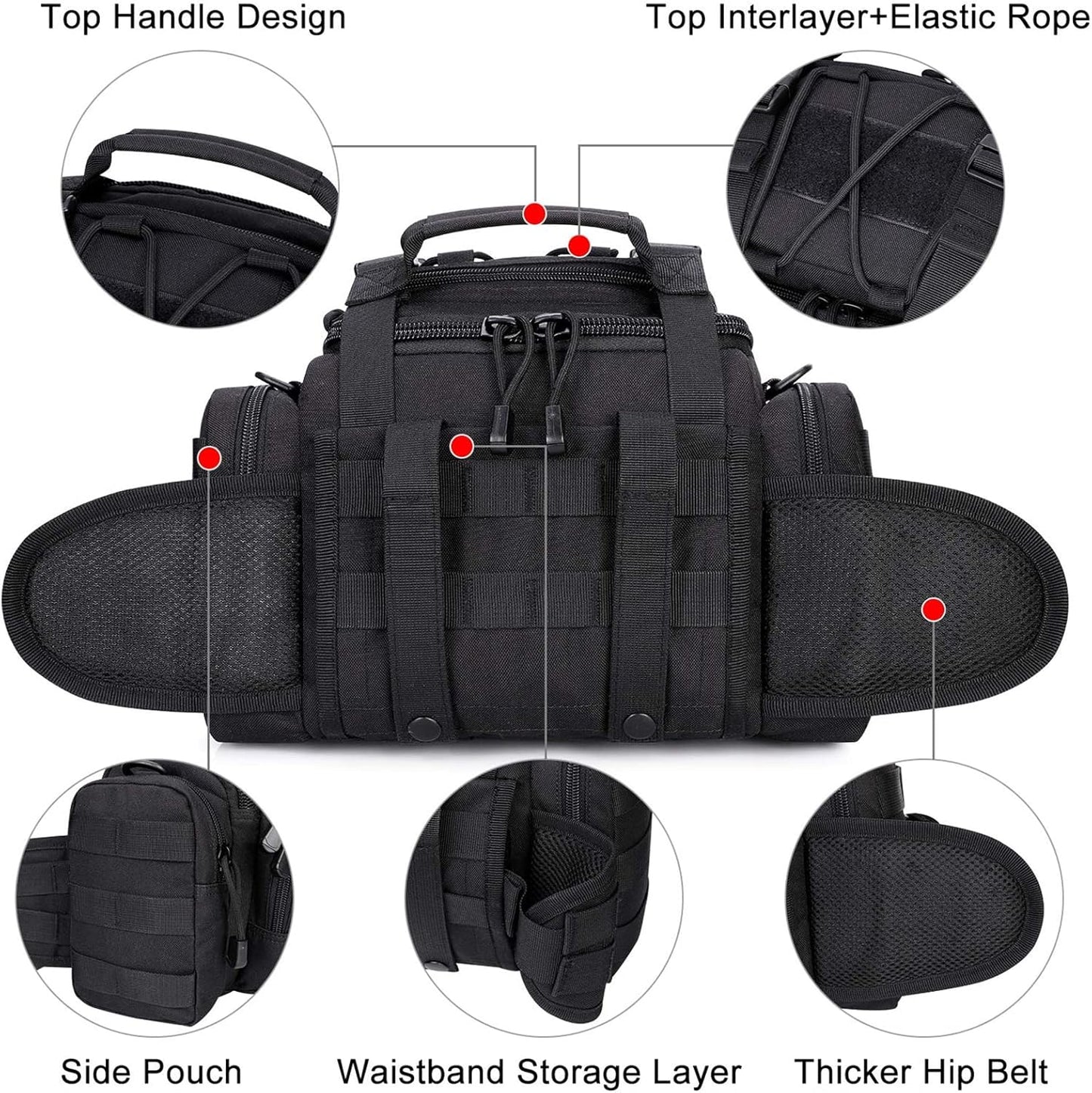 Tactical Sling Bag for Hiking & Fishing | G4Free Outdoor Waist Pack