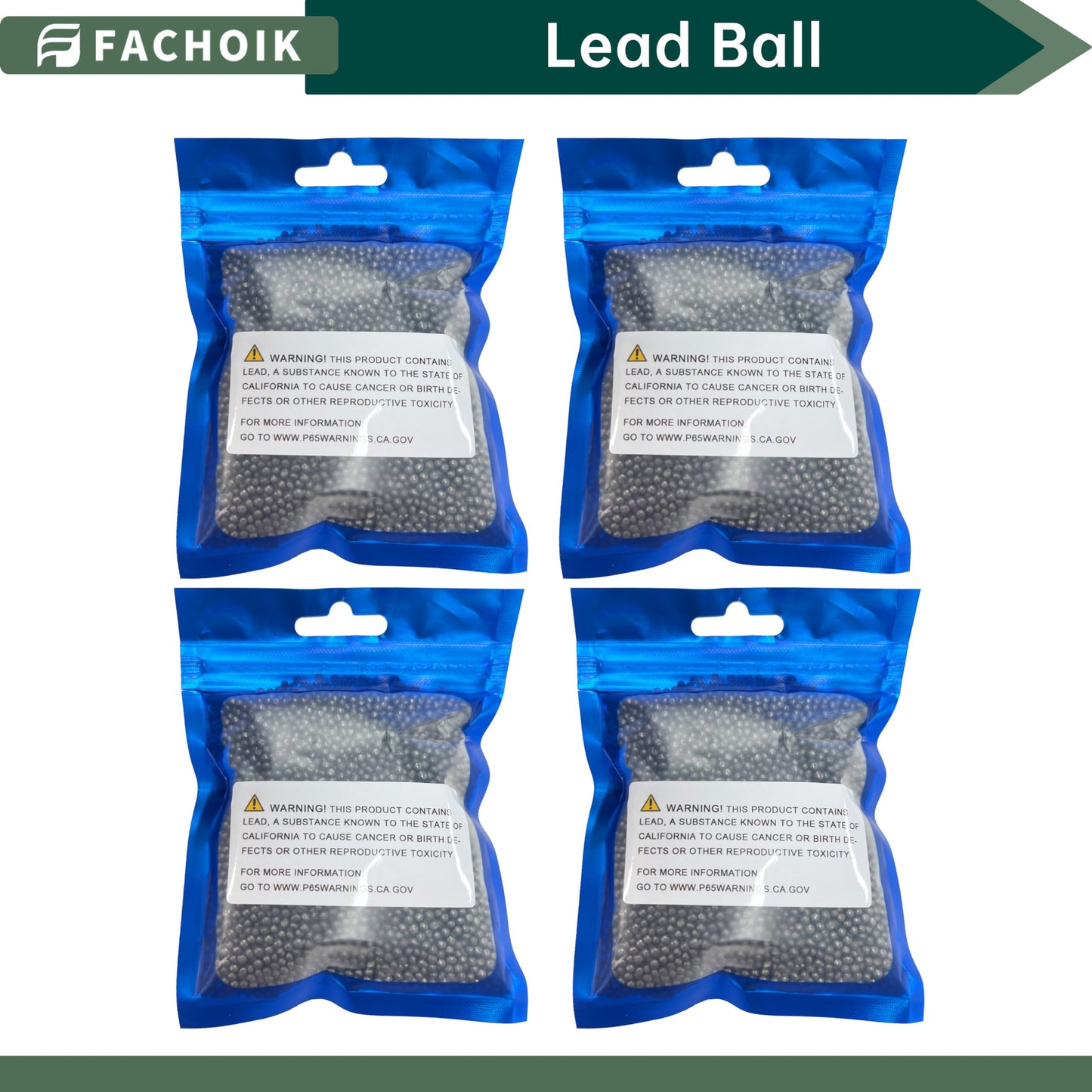 Fachoik Lead Shot Balls 99.9% Pure (2.4mm) for Slingshot Ammo, Shotgun Pellets, Consistent Weight(4 Pounds)