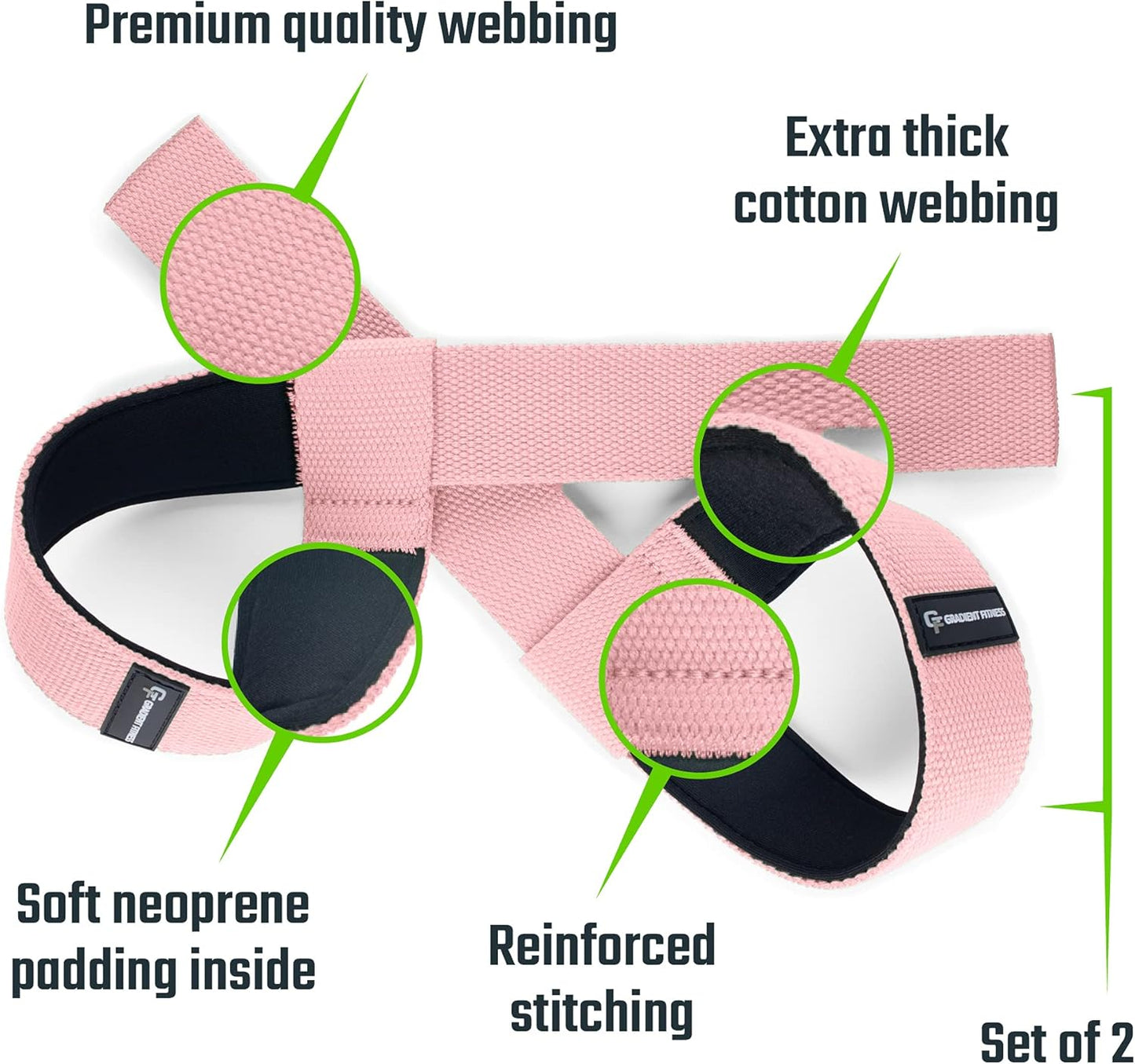 Gradient Fitness Lifting Straps | Wrist Straps for Weightlifting, Deadlift Straps, Lifting Straps for Weightlifting, Straps for Weight Lifting, Weight Lifting Straps for Men/Women, Gym Lifting Grips