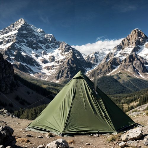 Top Lander 4 Season Compact Teepee Tent, 2-4 Person, Olive Green, Waterproof, Winter Camping, Hunting, Fishing