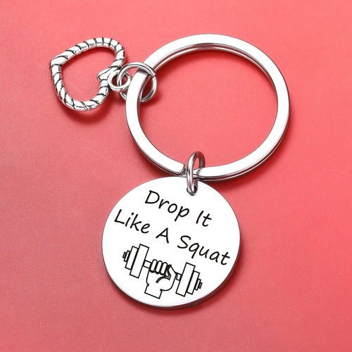 ZQEOU Gym Gifts For Gym Lovers Keychain Fitness Gifts Workout Gifts For Women Gym Stuff Personal Trainer Gifts Working Out Gift Fitness Day Gift For Bodybuilder Gifts Barbell Keychain