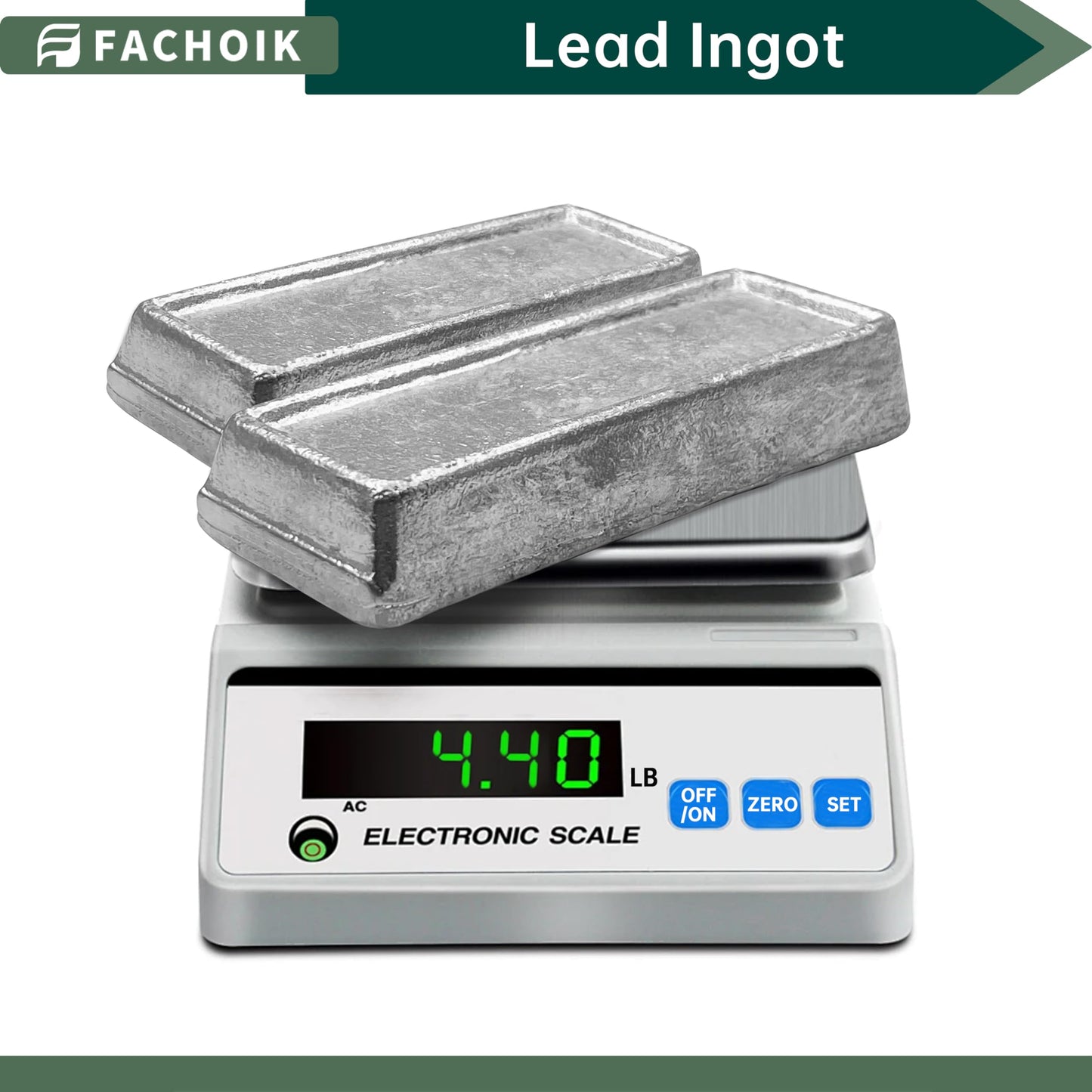 Fachoik Pure Soft Lead Ingots (Pure 99.9%) for Casting of Fishing sinkers and Weights (4.4lb)