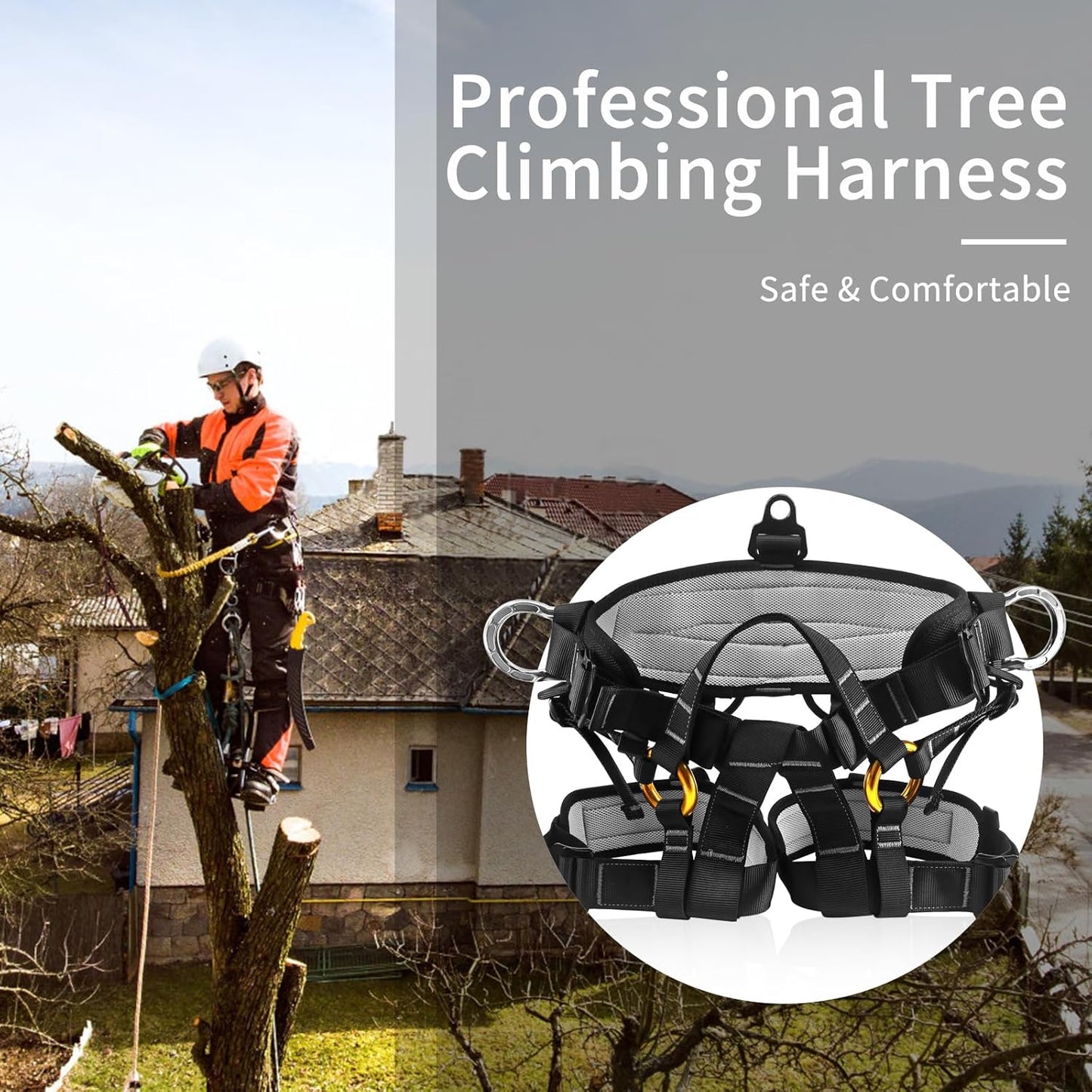 NewDoar Climbing Harness, Mountaineering Rock Climbing Harness, Half Body Harness for Rappelling Fire Rescuing Tree Climbing