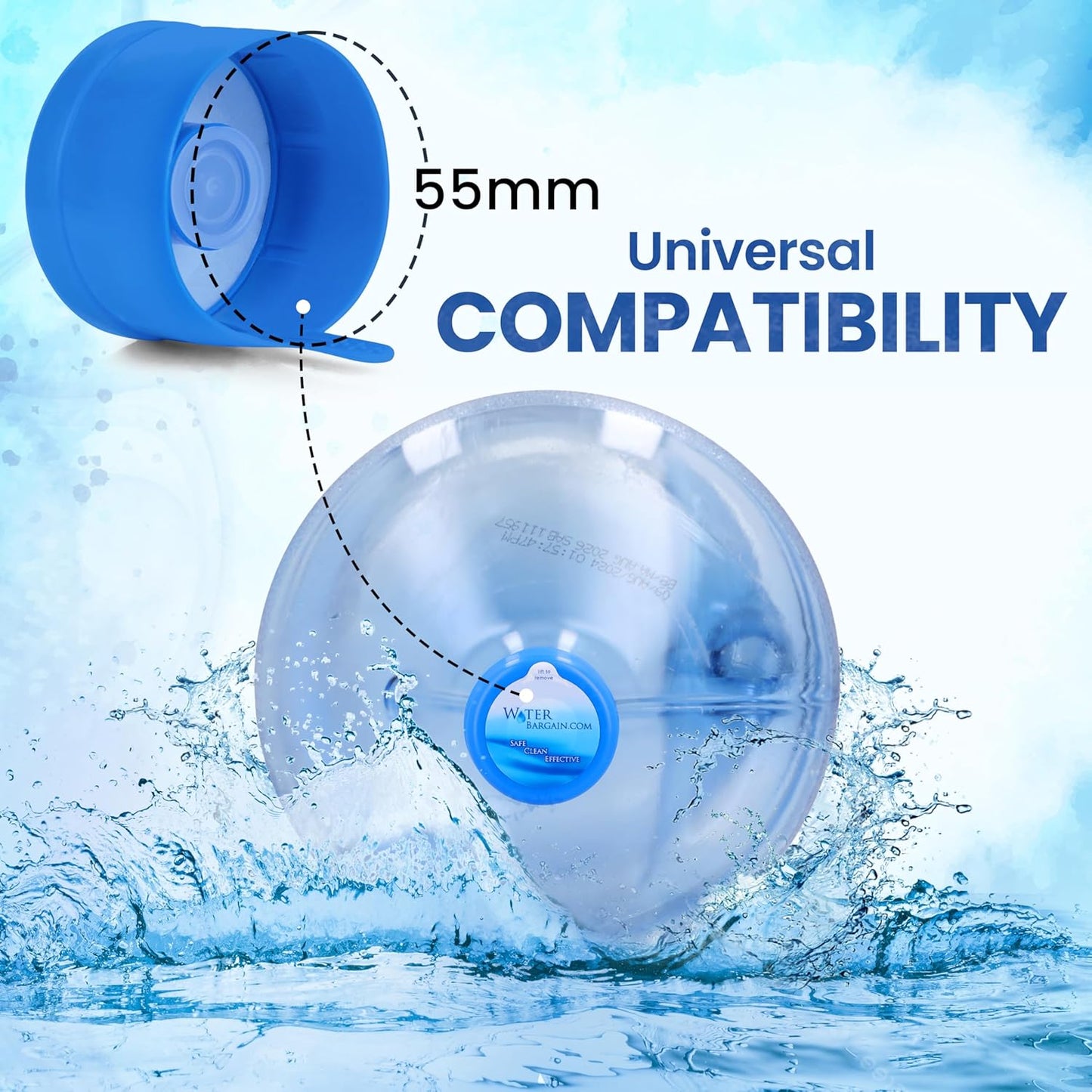 [10 Pack] USA Made 3 & 5 Gallon Water Bottle Caps - Spill Proof 5 Gallon Water Jug Cap fits 2, 3, 5, 6 Gallon Water Jugs - 5 Gallon Water Jug Lid - Lids for 5 Gallon Jug Cap, 3 Gallon Water Jug Cap