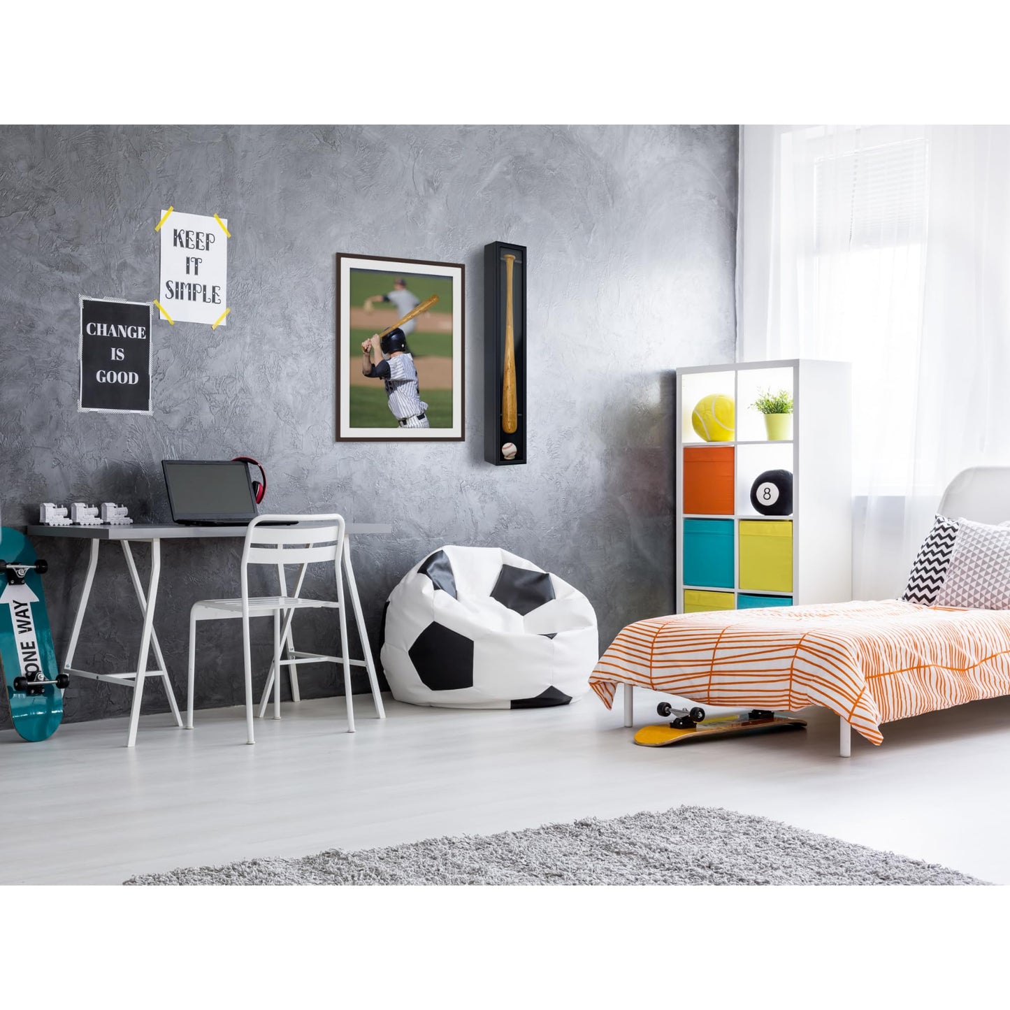 ILOT Baseball Bat Display Case Solid Wood Frame Ball Holder Stand Showcase Display Cabinet with UV Protected Acrylic Wall Mounted Shadow Box Vertical and Horizontal