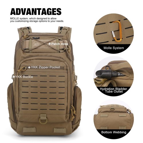 Mardingtop 30L Molle Military Backpack, Tactical Backpack for Men, Cordura Backpack for Hiking,Camping,Trekking