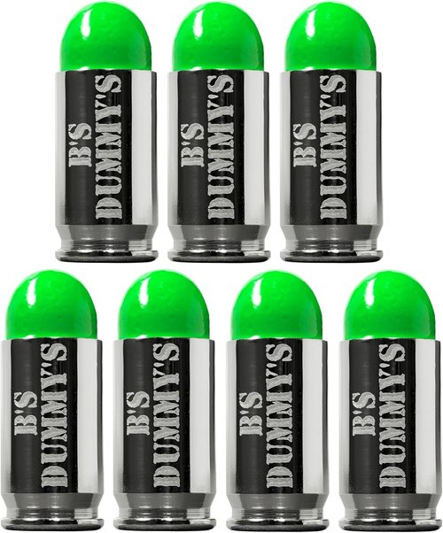 B's Dry Fire Snap Caps - A.K.A. B's Dummy's - Dummy 380 Auto Training Caps (7 Pack) (Green Nickel)