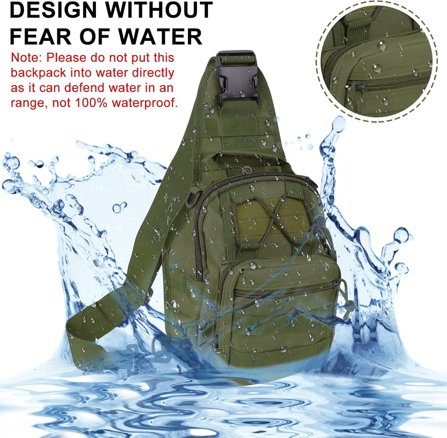 Tactical Waterproof Sling Backpack - Molle Crossbody Chest Bag for Outdoor EDC