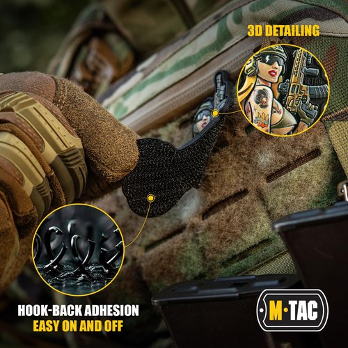 M-Tac Morale Patch Tactical Girl - PVC Tactical Military Patch with Hook Fastener Backing - Patches for Vest, Backpacks, Hats (Girl Panther)