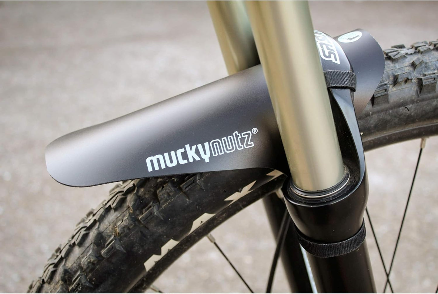 Mucky Nutz Face Fender XL, Black, Stainless Steel, Mountain Bike, Front
