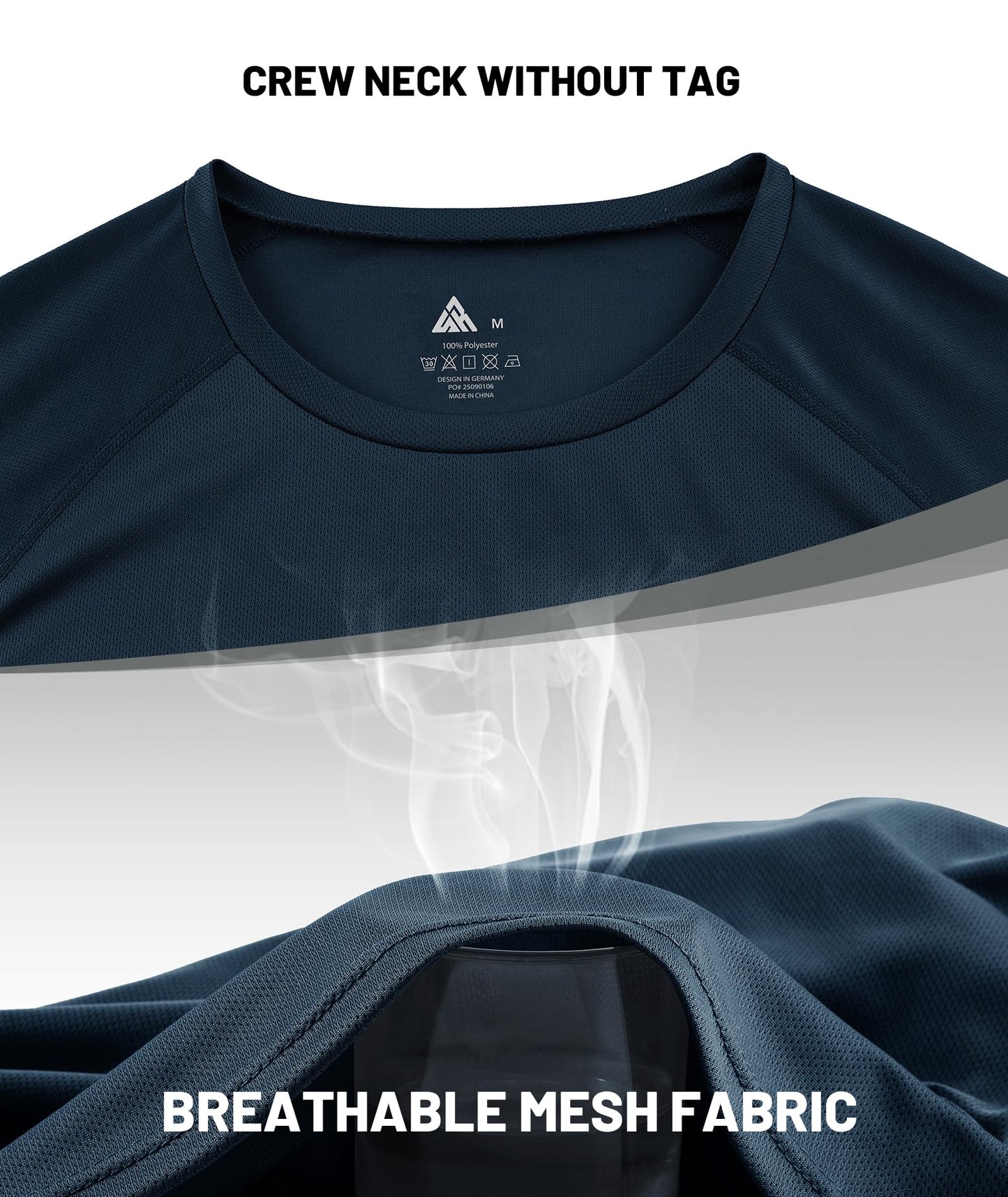 Little Beauty 5 Pack Workout Shirts for Men Mesh Fast Dry Gym Shirts Moisture Wicking Short Sleeve Running Shirts Navy/Red/White/Grey/Black 3XL