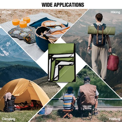 RedSwing Heavy Duty Survival Blanket, Waterproof Emergency Thermal Tarp, Multipurpose Reflective Insulated All Weather Blankets for Camping Hiking, Green,11.8 x 8.5 ft