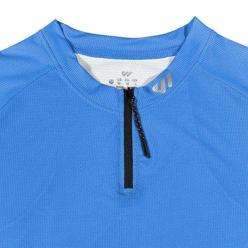 Wulibike Cycling Jersey Men Short Sleeve, Road Bike Jerseys Half Zipper with Pockets, Bicycle Clothing Breathable Quick Dry 2 Pack White+Blue M