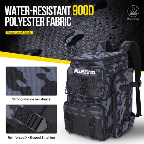 PLUSINNO Daypack, Black Camouflage, 36 cm x 25 cm x 45 cm