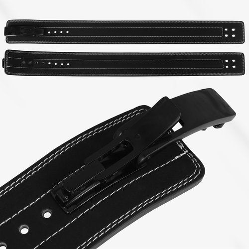 Lever Weight Lifting Leather Belt - 10mm Powerlifting Lever Belt for Men & Women - Lower Back Support Weightlifting Belt for Powerlifting, Deadlifts, Squats (M, Black)