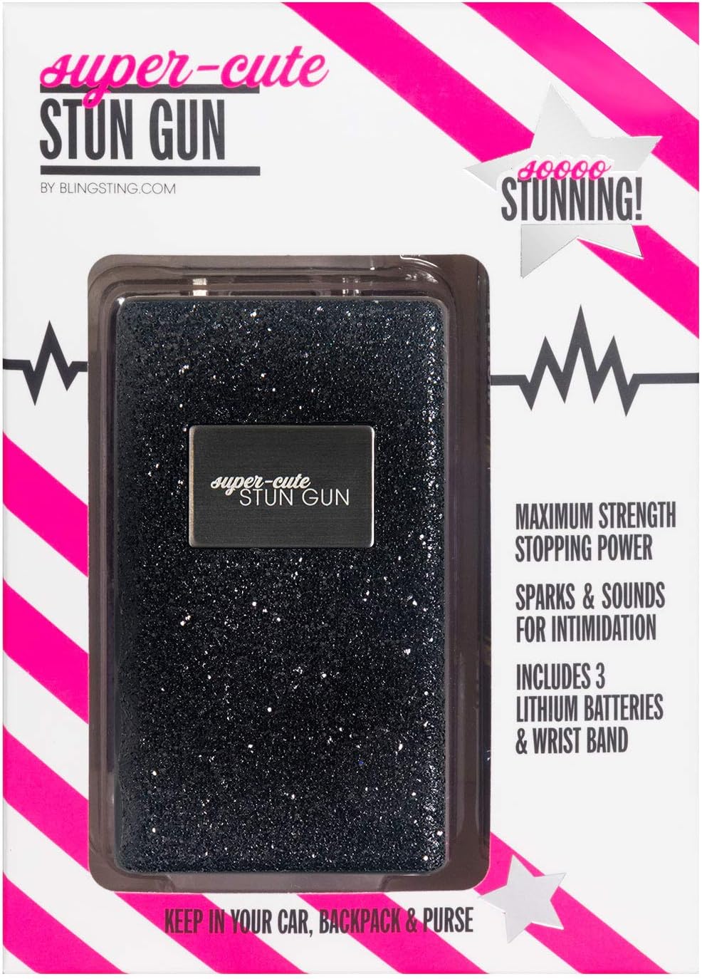Super-Cute Mini Stun Gun for Women Self-Defense - High Voltage Pain-Inducing Shocks - Compact & Discreet with LED Flashlight - USB Rechargeable Battery - Stylish