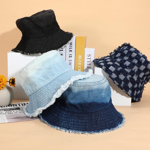 WOWOGO Denim Bucket Hat for Women Men Large Summer Cap for Beach Travel Fishing