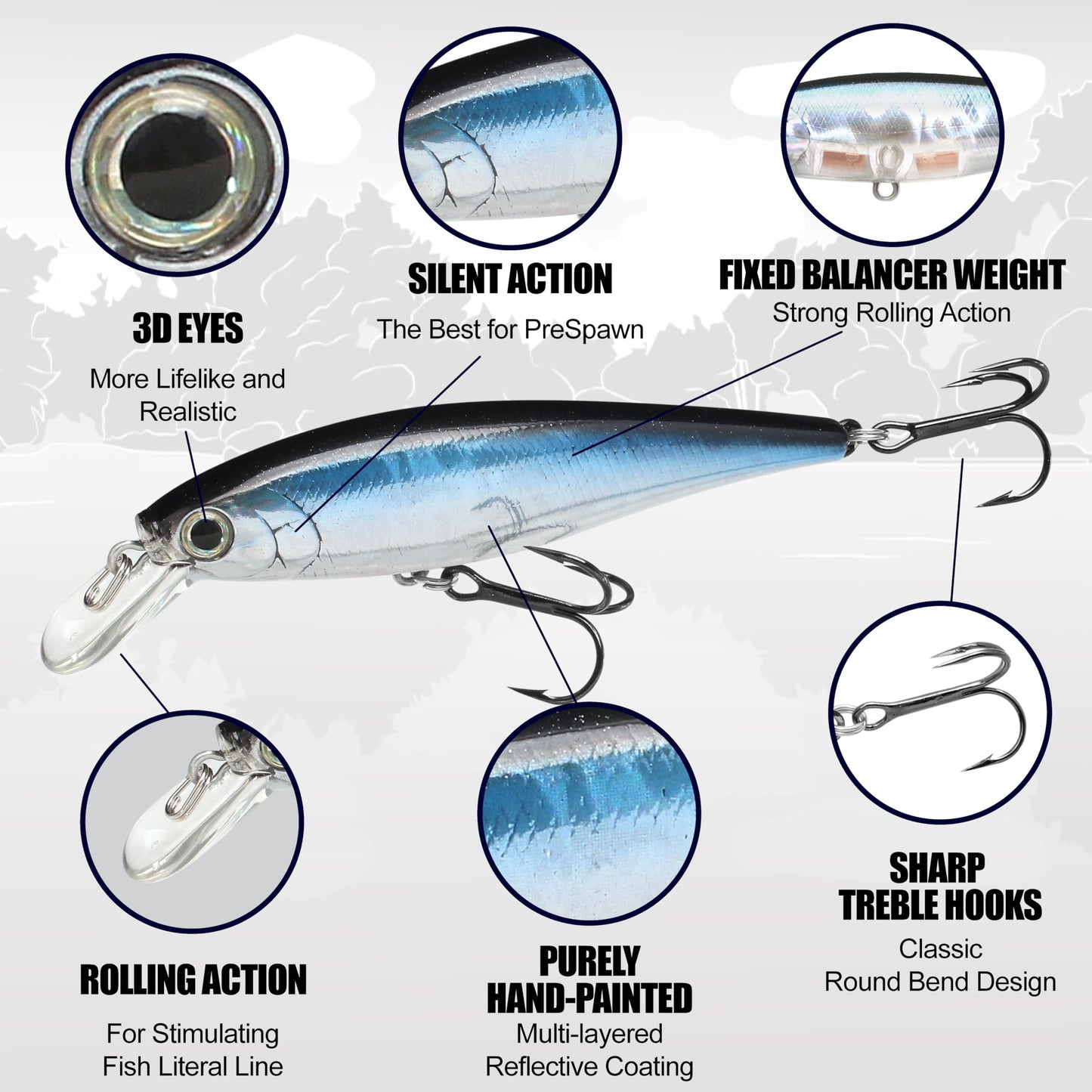 LUCKY CRAFT Pointer 78SP Fishing Lures, 3" Freshwater Bass & Trout Lures, Suspending 4ft-5ft Depth, Jerkbait, Bass Fishing Gear and Accessories, Silver Cheek Ghost Minnow
