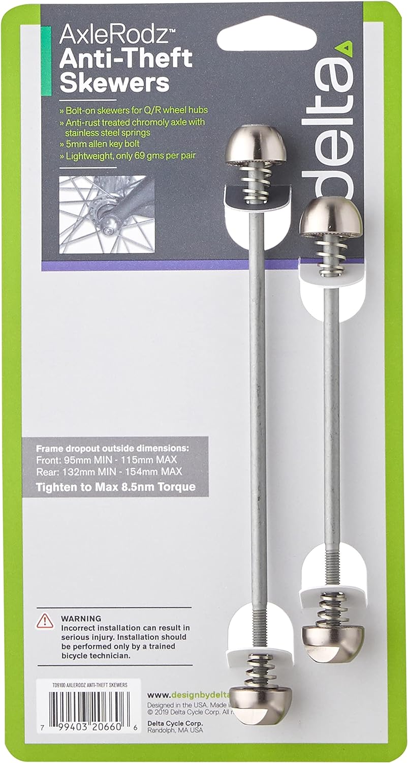 Delta Axlerodz Bolt On Bicycle Skewers (1 Pair),extra large