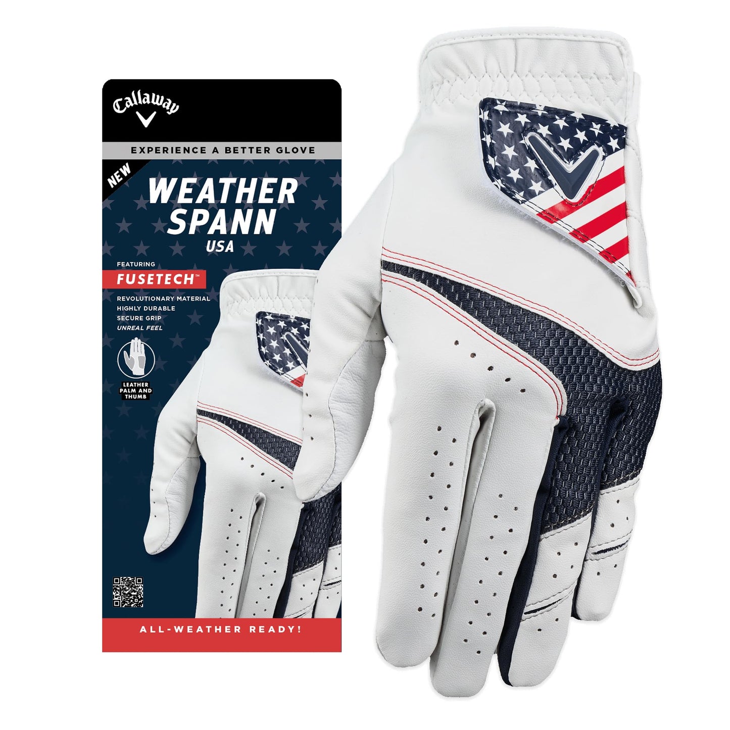 Callaway Golf Weather Spann Glove (Worn on Left Hand,USA,Large,Men's)