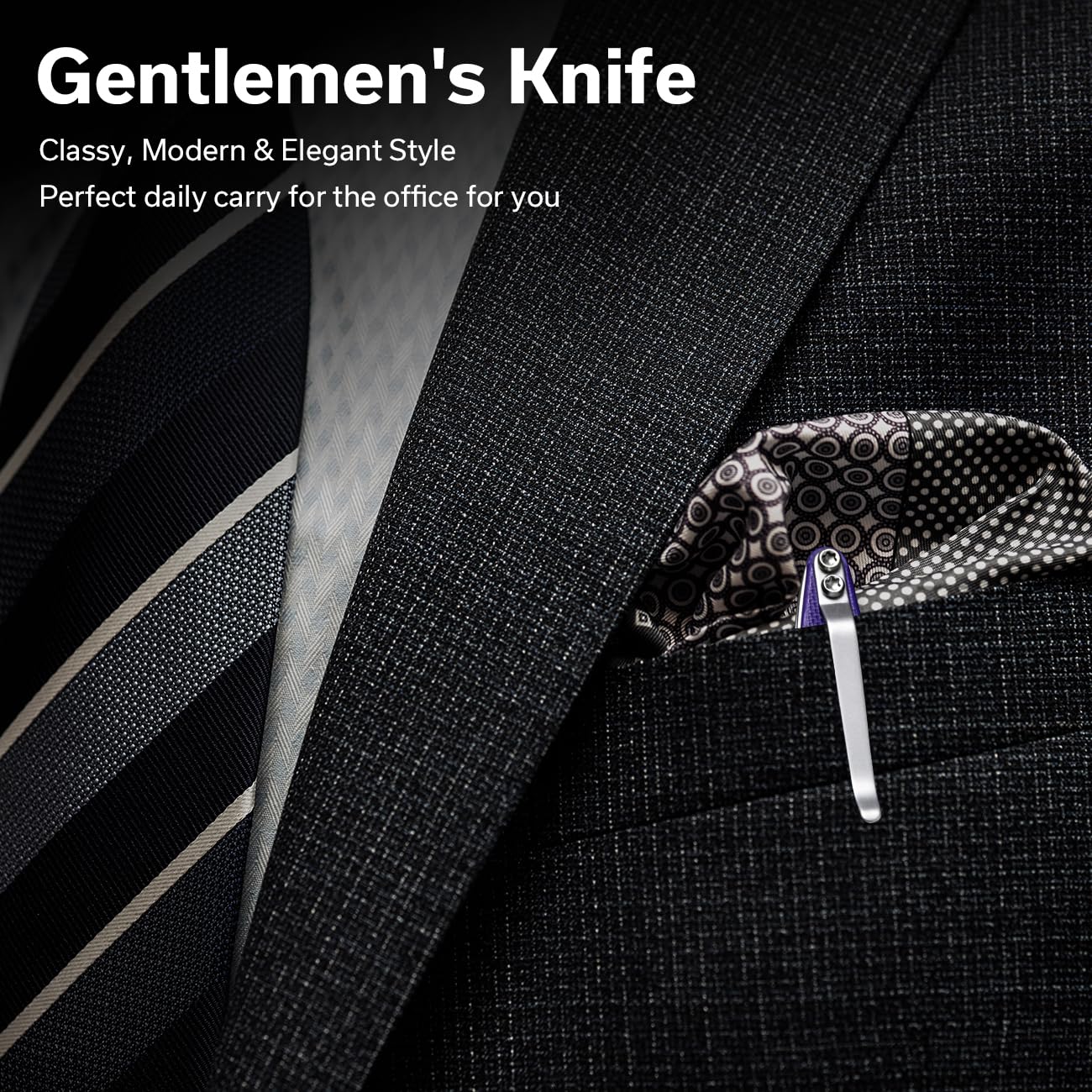 SENCUT Small Pocket Knife for Men, Front Flipper knife for EDC, Jubil Folding Knives with 2.95 inches D2 blade, G10 Handle with Liner Lock, Slim Gentleman’s knives for Gift (Purple)
