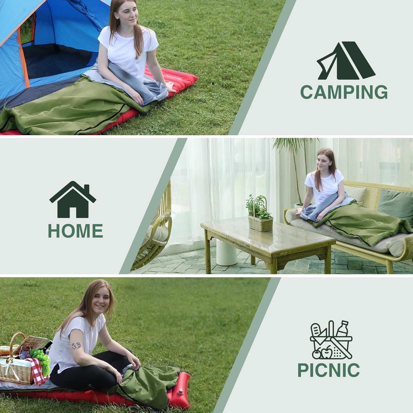 REDCAMP Ultra Lightweight Sleeping Bag for Backpacking, Hiking, Comfort for Adults Warm Weather, with Compression Sack