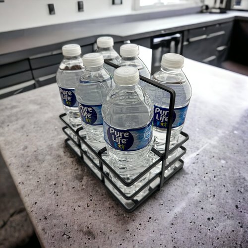 College Instruments Metal Team Sports Water Bottle Carrier - Water Bottle Caddy Storage Orgnizer 6 Bottle Capacity - Squeeze Bottle Caddy for Kitchen Accessories and Picnic