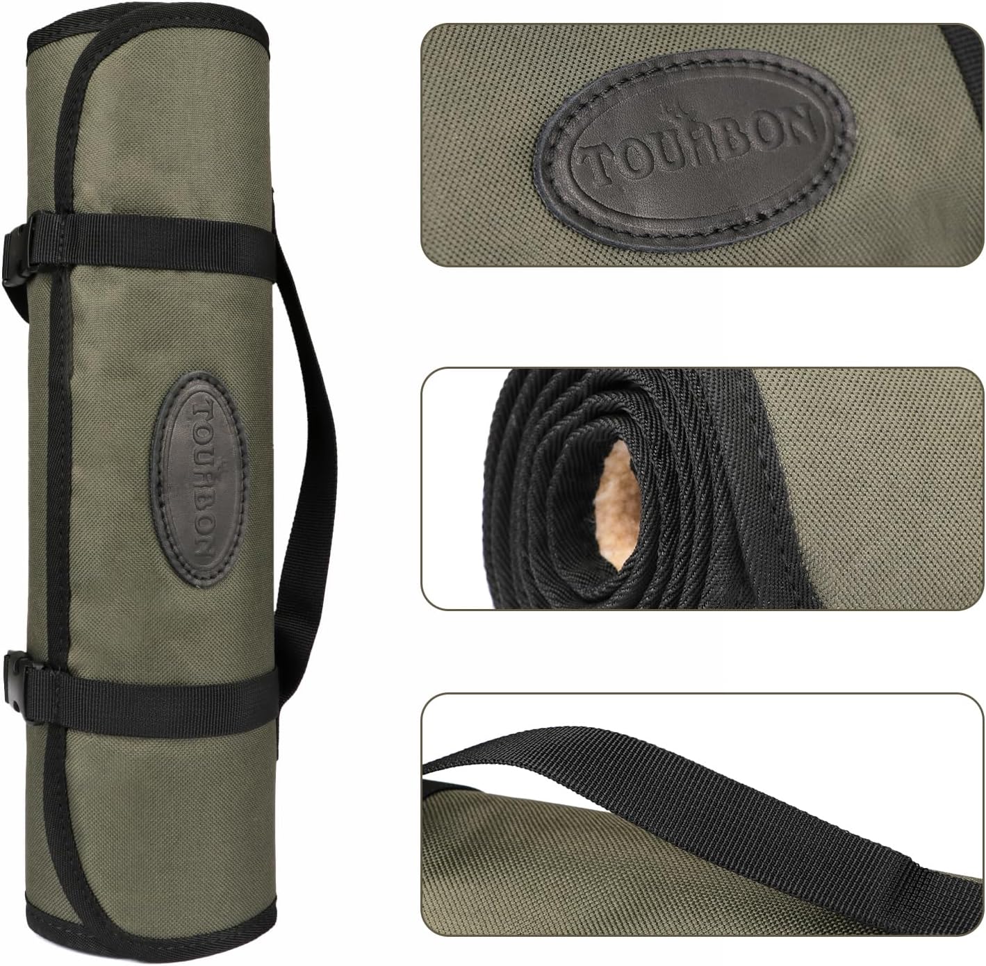 TOURBON Shooting Hunting Roll-up Gun Cleaning Mat Pad with Tool Storage Pocket