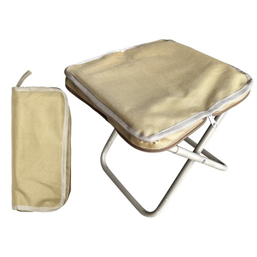RJODZI Portable Stool, Folding Stool, 13 Inch Camping Stool for Traveling, Hiking, Barbecue, Fishing, Picnic, Etc. (Khaki)