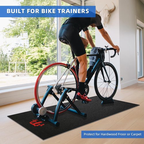 ZTZ Bike Mat Compatible with Peloton Bike,Elliptical,Treadmill Mat, 6mm Thick, Under Exercise Bike Trainer Pad for Indoor Stationary Spin Bike Gym Equipment Hardwood Floor Carpet Protector (36" x 72")
