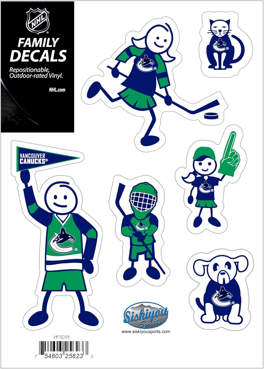 NHL Small Family Decal Set - Siskiyou Sports Team Stickers for Fans