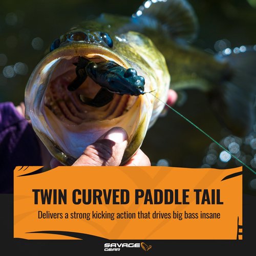 Savage Gear Tough Toad Freshwater Fishing Lure, Tan Frog, 3.5in, Topwater Soft Plastic Bass Bait, Solid Construction Prevents Water Intrusion, Enticing Topwater Kicking Action