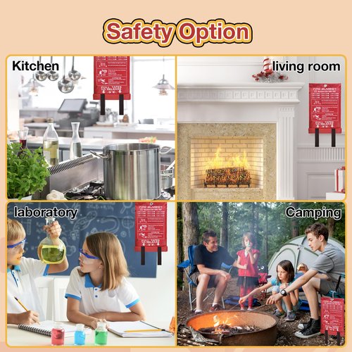 YUQILIN 10 Pack Fire Blanket Emergency for Home Kitchen, 39 x 39 Large Emergency Fire Suppression Blankets Fiberglass Flame Retardant Protection for Home Kitchen Car Office Warehouse Camping Safety