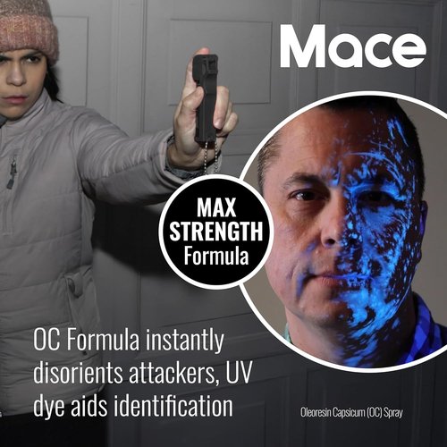Mace Stun Gun for Self Defense - Rechargeable, Bright LED Light, High Voltage, Self Defense for Men & Women