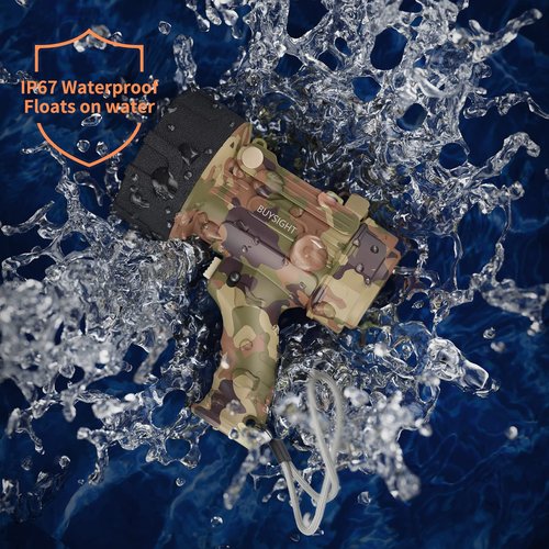 BUYSIGHT Rechargeable Spotlight Flashlight Floodlight,1000000 Lumen Hand held Spot Lights IP67 Waterproof COB Camping Lantern with red Filter(Camouflage Gray-COB)